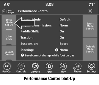 Dodge Charger. Drive Mode Set-Up