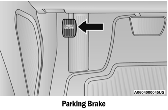 Dodge Charger. PARKING BRAKE